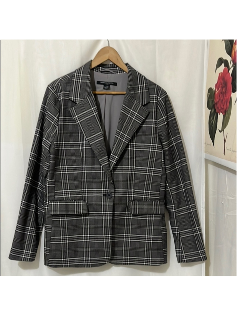 French Connection Black White Stripes Oversized Blazer